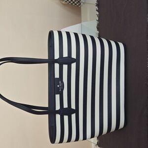 Kate Spade Blue and White Striped Tote